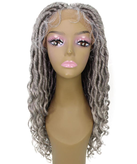 Andrea 25 Inch Grey Bohemian Braid wig