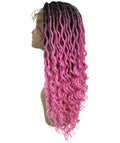 Andrea 25 Inch Dark Pink Ombre Bohemian Braid wig