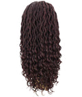 Andrea 25 Inch Deep Red and Black Blend Bohemian Braid wig