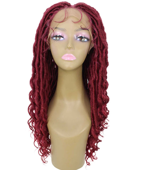 Andrea 25 Inch Burgundy Bohemian Braid wig