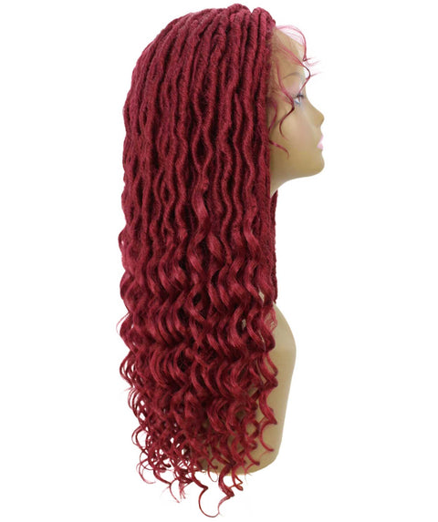 Andrea 25 Inch Burgundy Bohemian Braid wig