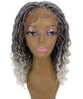 Andrea 25 Inch White Ombre Bohemian Braid wig