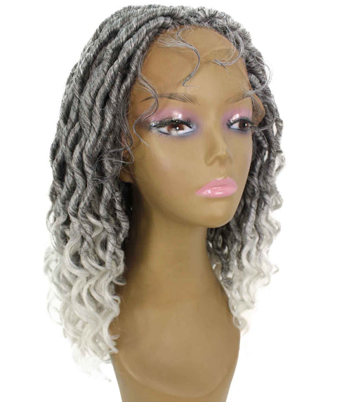 Andrea 25 Inch White Ombre Bohemian Braid wig