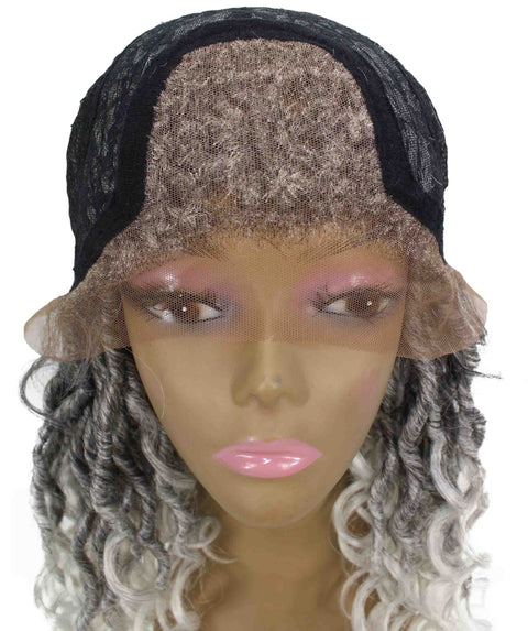 Andrea 25 Inch White Ombre Bohemian Braid wig