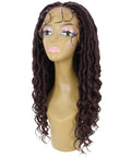 Andrea 15 Inch Deep Red and Black Blend Bohemian Braid wig