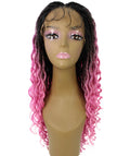 Andrea 15 Inch Dark Pink Ombre Bohemian Braid wig