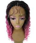 Andrea 15 Inch Dark Pink Ombre Bohemian Braid wig
