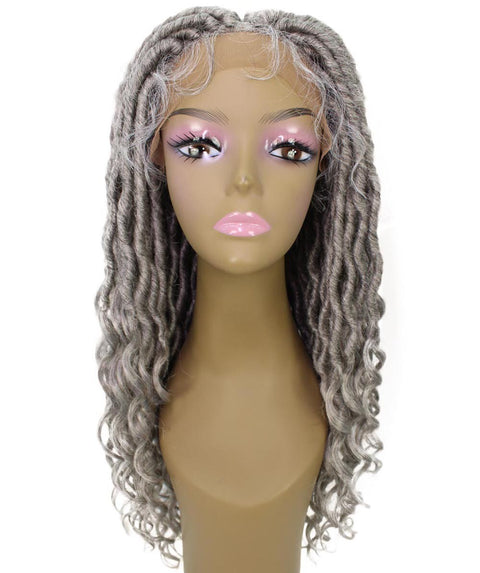 Andrea 19 Inch Grey Bohemian Braid wig