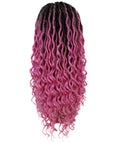 Andrea 19 Inch Dark Pink Ombre Bohemian Braid wig