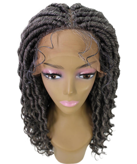 Andrea 19 Inch Charcoal Grey Brown Bohemian Braid wig