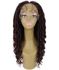 Andrea 22 Inch Deep Red and Black Blend Bohemian Braid wig