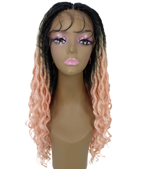 Andrea 22 Inch Light Pink Ombre Bohemian Braid wig