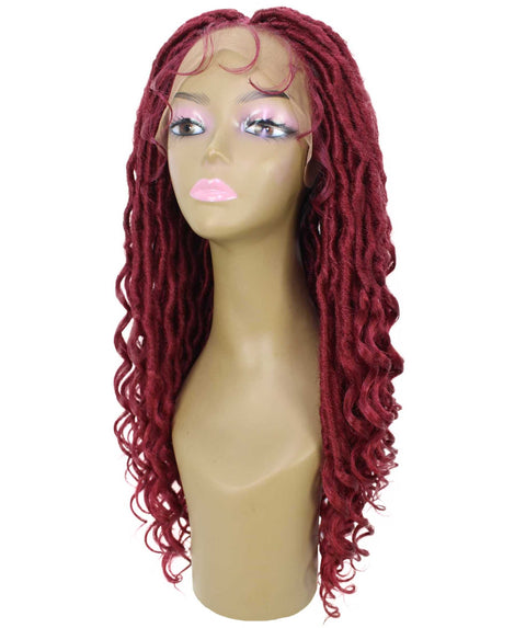 Andrea 22 Inch Burgundy Bohemian Braid wig