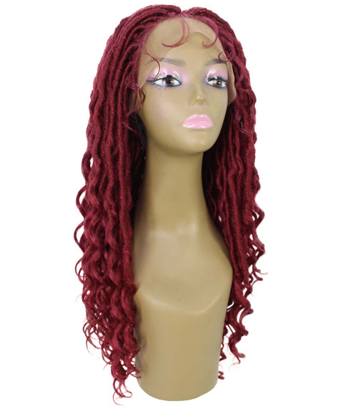 Andrea 22 Inch Burgundy Bohemian Braid wig