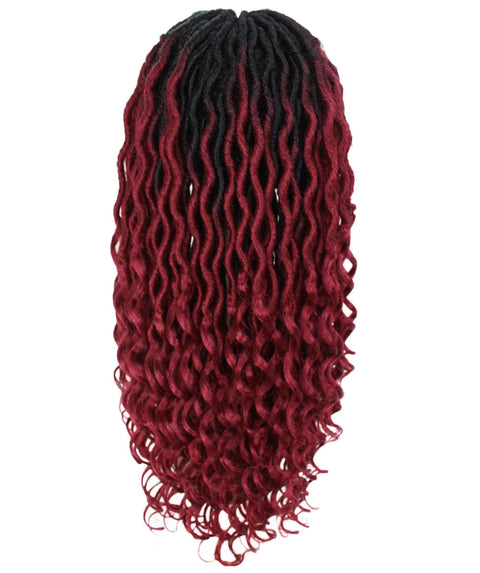 Andrea 22 Inch Burgundy Ombre Bohemian Braid wig
