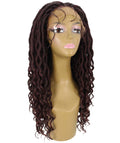 Andrea 31 Inch Deep Red and Black Blend Bohemian Braid wig