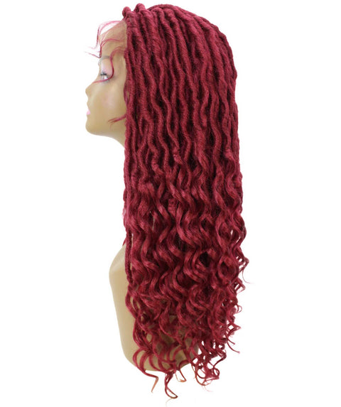 Andrea 31 Inch Burgundy Bohemian Braid wig