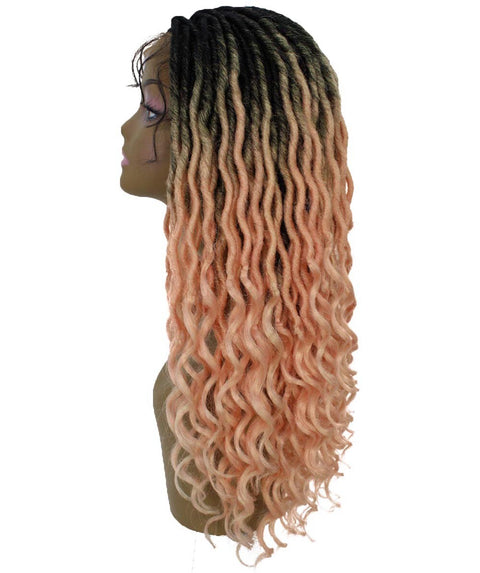 Andrea 37 Inch Light Pink Ombre Bohemian Braid wig