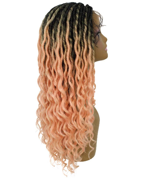 Andrea 37 Inch Light Pink Ombre Bohemian Braid wig