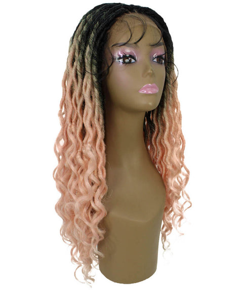 Andrea 37 Inch Light Pink Ombre Bohemian Braid wig
