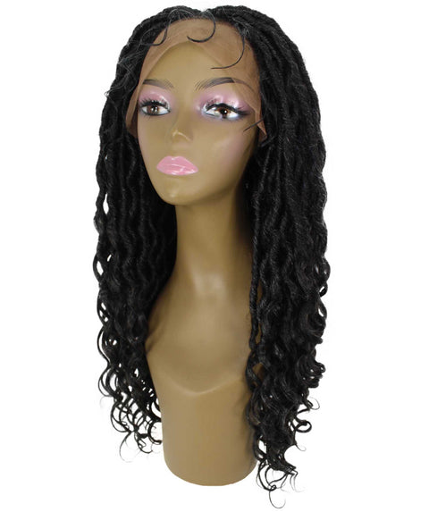 Andrea 37 Inch Salt & Pepper Grey Bohemian Braid wig