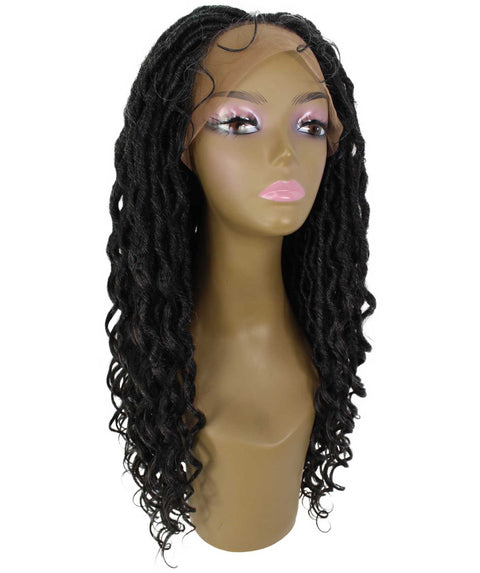 Andrea 37 Inch Salt & Pepper Grey Bohemian Braid wig