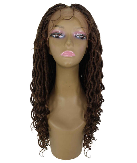 Andrea 37 Inch Medium Brown Bohemian Braid wig