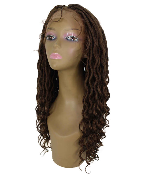 Andrea 37 Inch Medium Brown Bohemian Braid wig