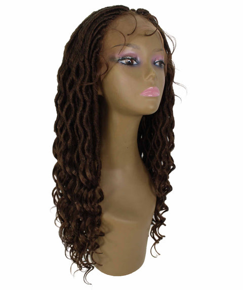 Andrea 37 Inch Medium Brown Bohemian Braid wig