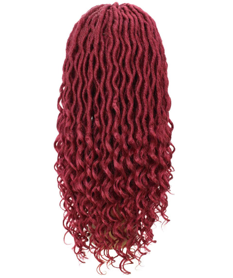 Andrea 37 Inch Burgundy Bohemian Braid wig