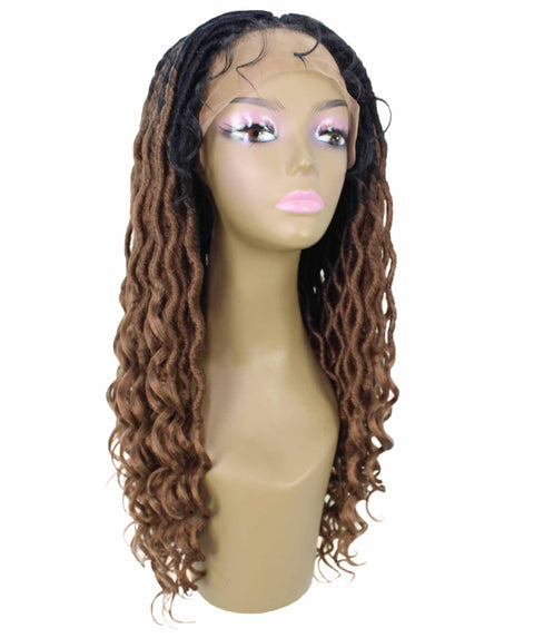 Andrea 37 Inch Copper Blonde Ombre Bohemian Braid wig