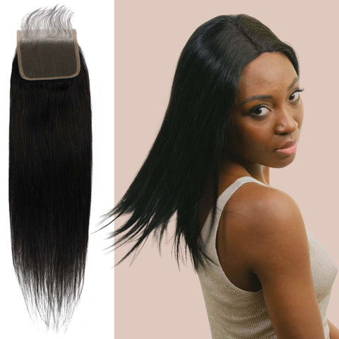 Natural Black Remy human hair closure
