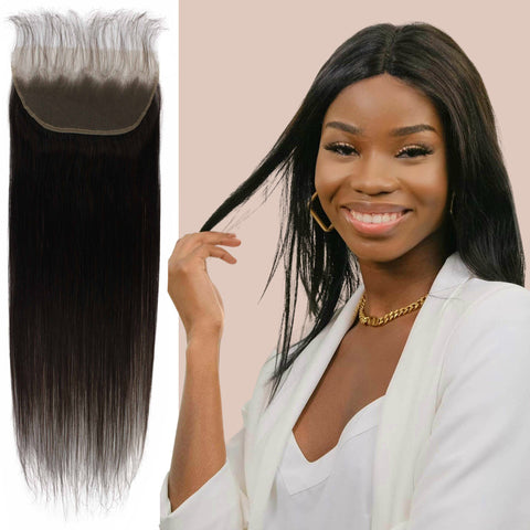 best natural black straight single virgin remy brazilian human hair closure 13x4 frontal hd lace baby hairs weaving crochet 8" 10" 12" 14" 16" 18" 20" 22" inch length