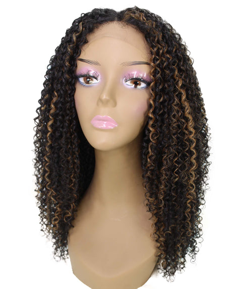 Serenity Black with Golden Ringlet Lace Wig