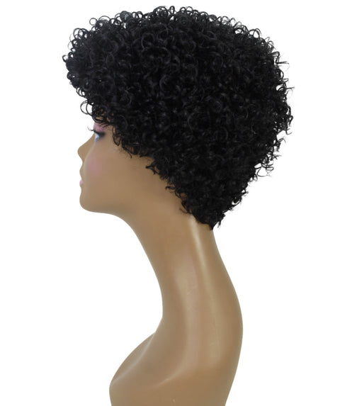 Vale 11 inch Natural Black Short Afro Full Wig