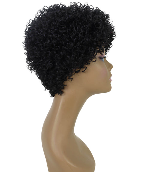 Vale 11 inch Natural Black Short Afro Full Wig