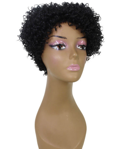 Vale 11 inch Natural Black Short Afro Full Wig