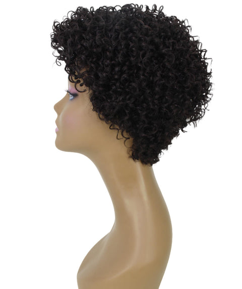 Vale 11 inch Dark Brown Short Afro Full Wig
