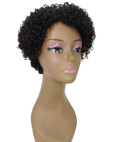 Vale 11 inch Dark Brown Short Afro Full Wig