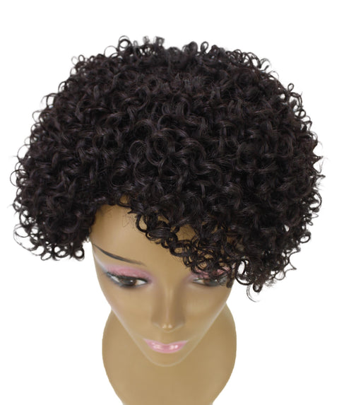 Vale 11 inch Dark Brown Short Afro Full Wig