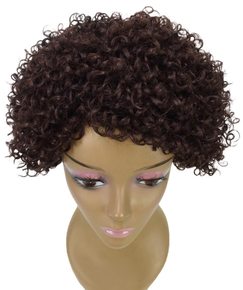 Vale 11 inch Medium Brown Short Afro Full Wig