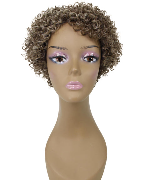 Vale 11 inch Brown and Blonde Afro Full Wig