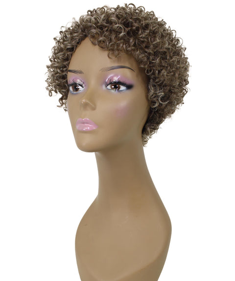 Vale 11 inch Brown and Blonde Afro Full Wig