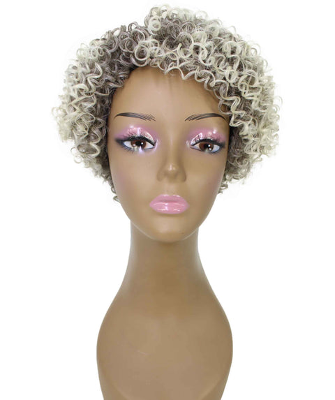 Vale 11 inch Gray with Light Blonde Afro Full Wig