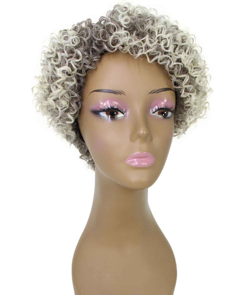 Vale 11 inch Gray with Light Blonde Afro Full Wig