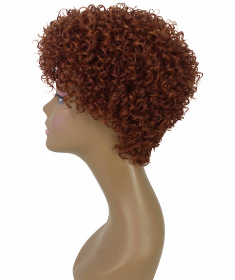 Vale 11 inch Brown with Copper Red Afro Full Wig