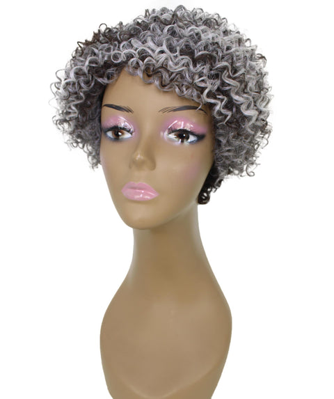 Vale 11 inch Charcoal Gray Afro Full Wig
