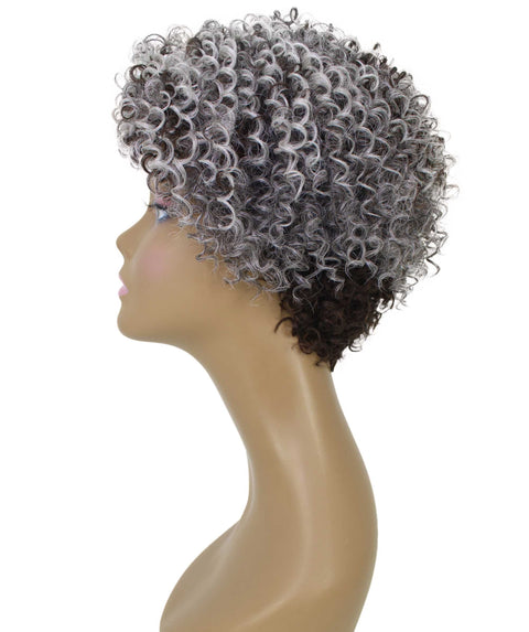 Vale 11 inch Charcoal Gray Afro Full Wig