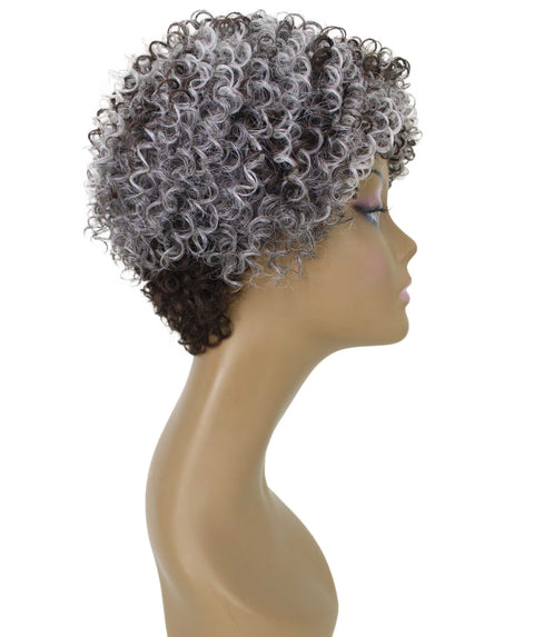 Vale 11 inch Charcoal Gray Afro Full Wig