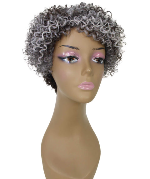 Vale 11 inch Charcoal Gray Afro Full Wig